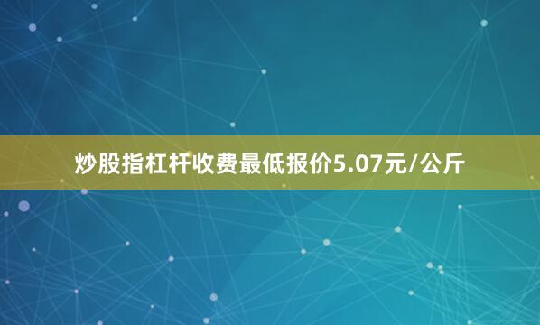 炒股指杠杆收费最低报价5.07元/公斤