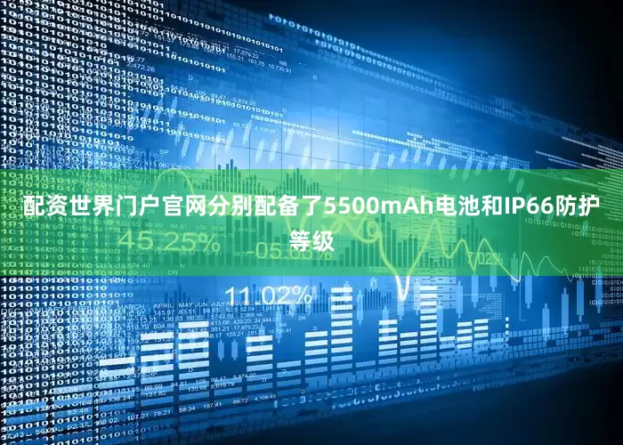 配资世界门户官网分别配备了5500mAh电池和IP66防护等级